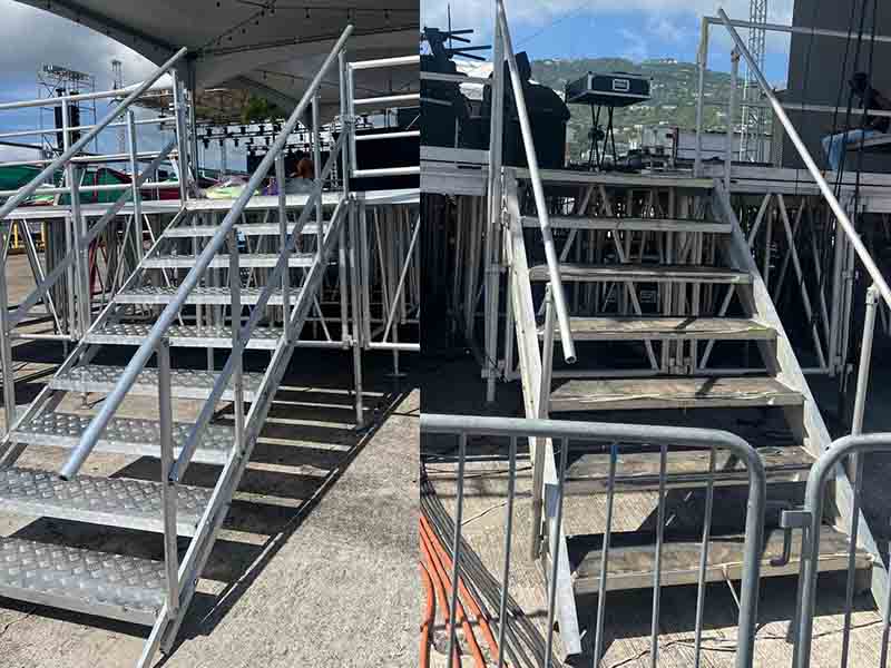 escalier de scène en aluminium