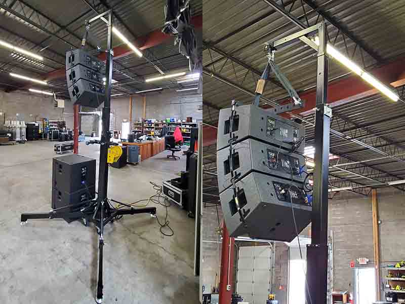 Shop line array speaker crank stands