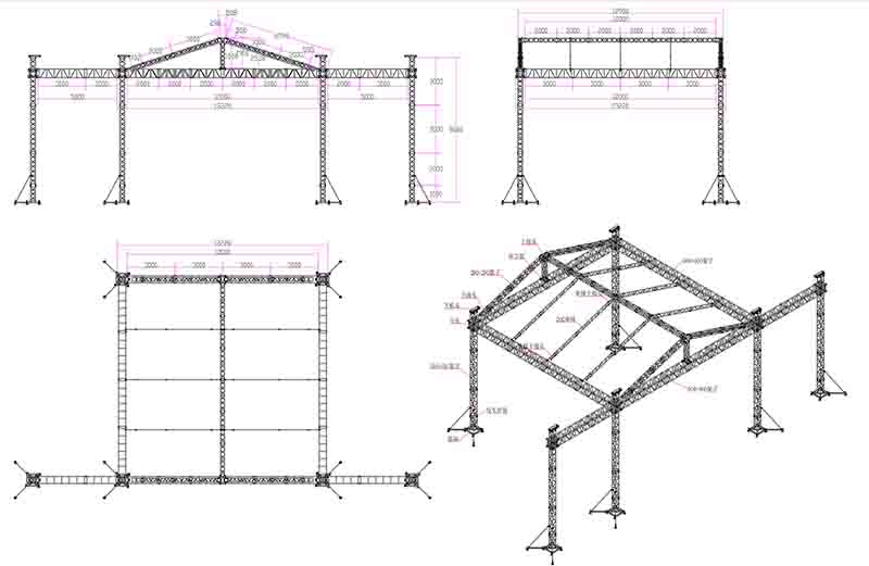 outdoor stage roof truss design