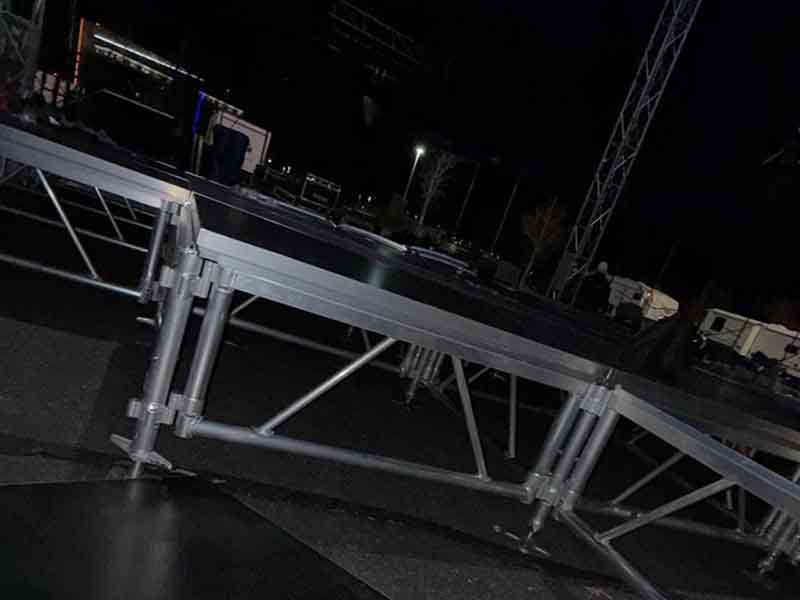 stage truss lighting installation