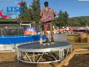 Scène ronde de 8 pieds de diamètre avec kits de scène portables en aluminium de 4 x 4 pieds